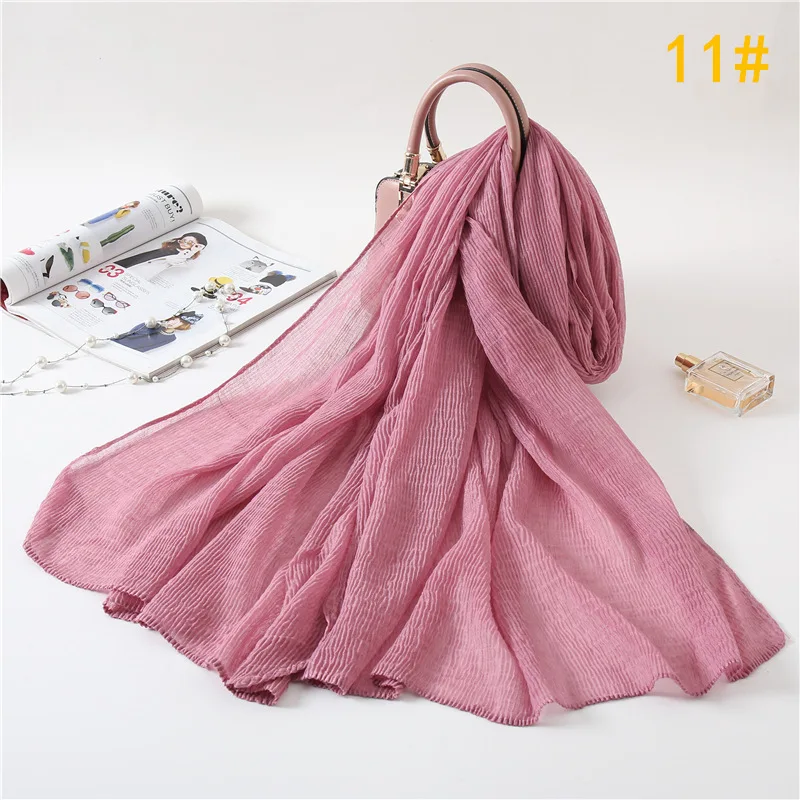 Модный плиссированный Макси-хиджаб со стразами элегантный платок простой