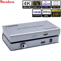 10km kvm switch usb hdmi 4k 30hz fiber extender with 2 ports usb 2 0 sharing monitor mouse keyboard for hdcp 1 4 pc hdtv monitor