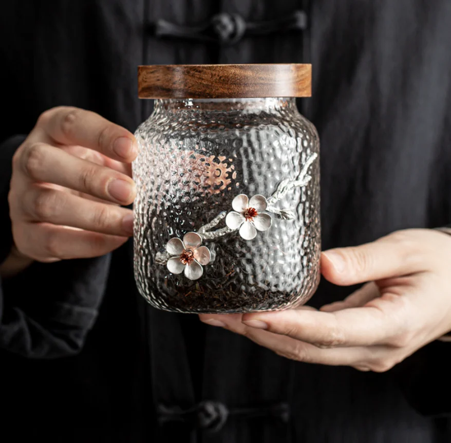 Стеклянная банка с бамбуковой крышкой стеклянный контейнер емкость для хранения