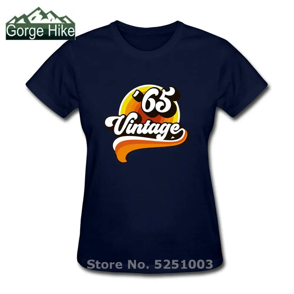 Женская футболка с круглым вырезом Классическая винтажная из чистого хлопка