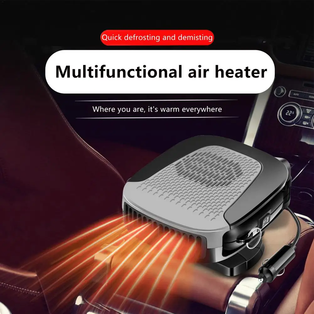

12V 150W Portable Car Heater Windshield Defroster Demister 360 Degree Rotation ABS 2 In 1 Electric Heating Cooling Fan