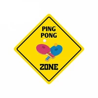 13cm funny car stickers waterproof decals ping pong zone graphics suitable street signs motorcycle wall door