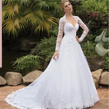 Vestidos de noiva com decote em v do vintage vestidos de noiva mangas compridas voltar botões trem robe de novia 22 (3)