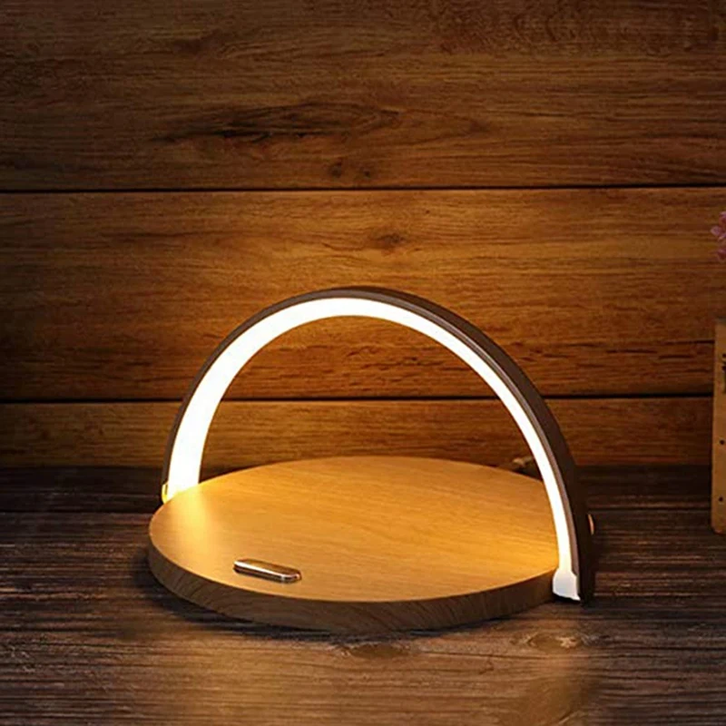 

Qi Wireless Charger LED Table Lamp 10W USB Charging Desk Lamp Adjustment Table Bedside Lamp with Phone Holder