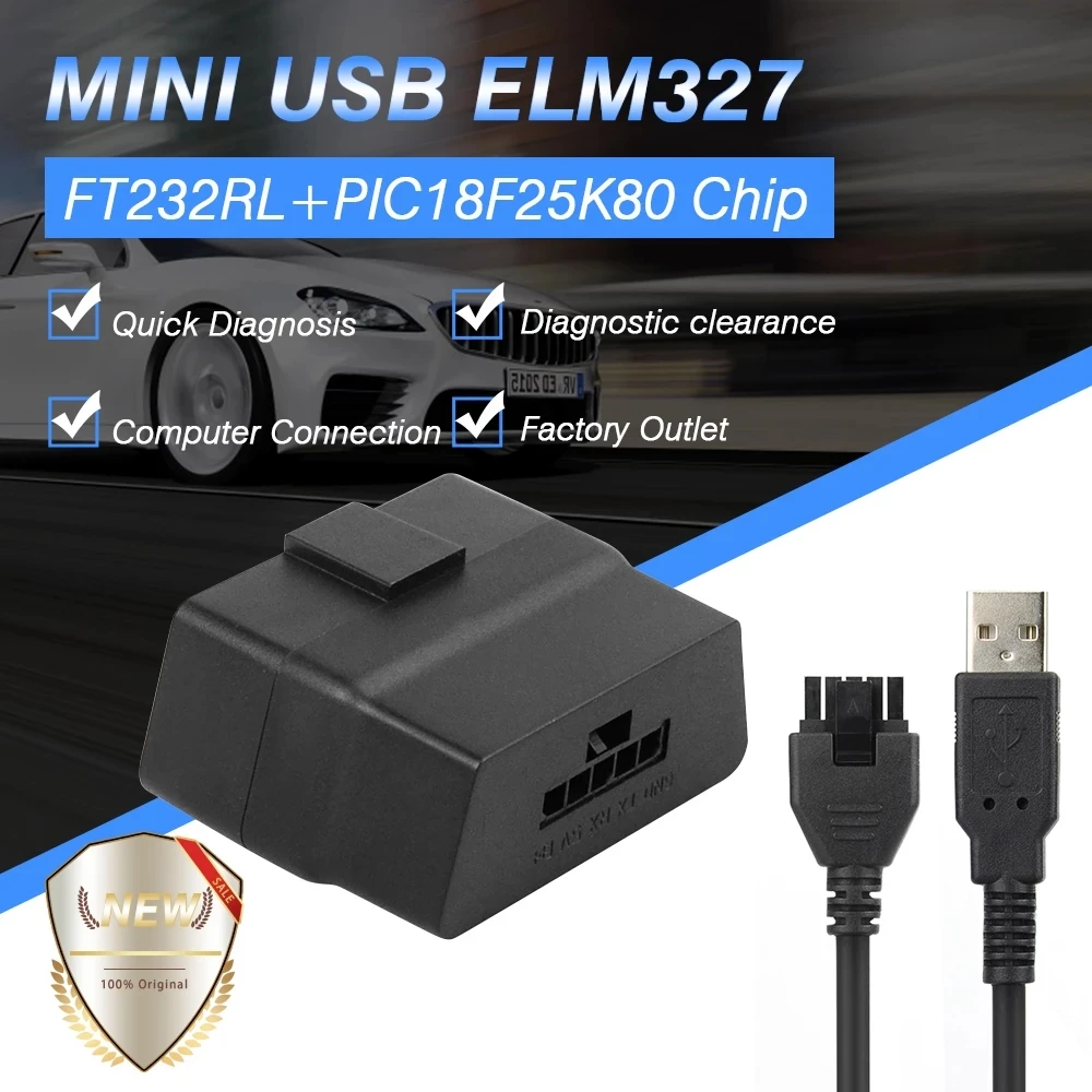 

Original USB ELM327 V1.5 V07HU PIC18f25k80 + FT232RL Chip USB RS232 Port On PC ELM327 Car Diagnostic Tool For All OBD2 Protocols