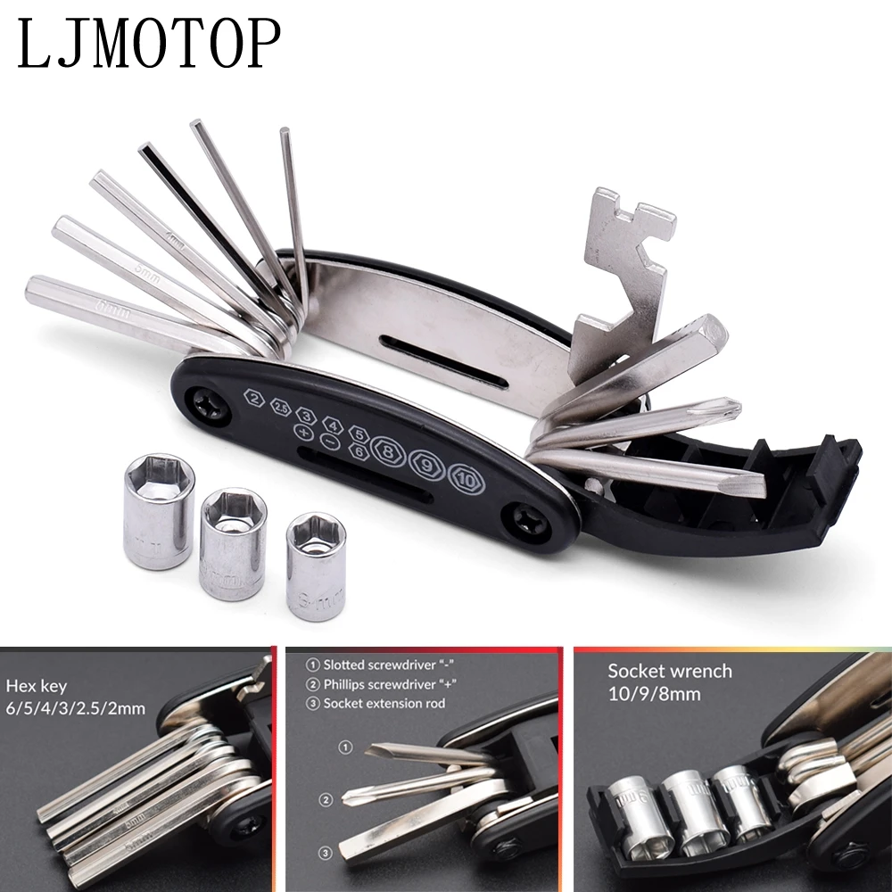 16 в 1 многофункциональные мотоциклетные строительные комплекты для мотоциклов