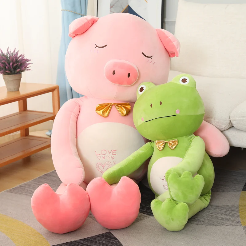

Красивая кукла-лягушка с длинными ногами, плюшевые игрушки, мягкая игрушка-свинья, лошадь, кролик, мультяшная мягкая подушка для маленьких д...