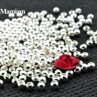 100 s925 sterling silver smooth loose round beads 2 6mm diy bracelet necklace jewelry making charm accessories design