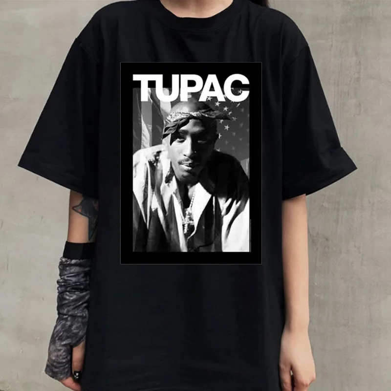 

2021 Summer Fashion Tupac print T Shirt Short Sleeve Round Neck Tee Shirt