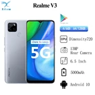 Смартфон Realme V3, экран 5G дюйма, 6 ГБ ОЗУ, 64 Гб ПЗУ, Восьмиядерный процессор diensity мобильный телефон, аккумулятор 720 мАч, 18 Вт, сканер отпечатка пальца