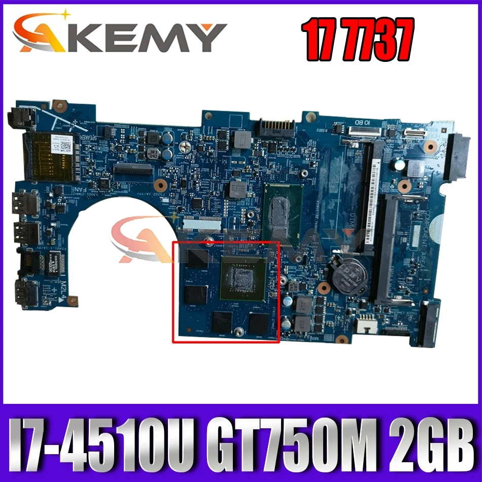 

Akemy 12309-1 For Inspiron 17 7737 Laptop motherboard CN-0N3JV3 N3JV3 I7-4510U GT750M GPU 2GB F534D Mainboard 100% tested