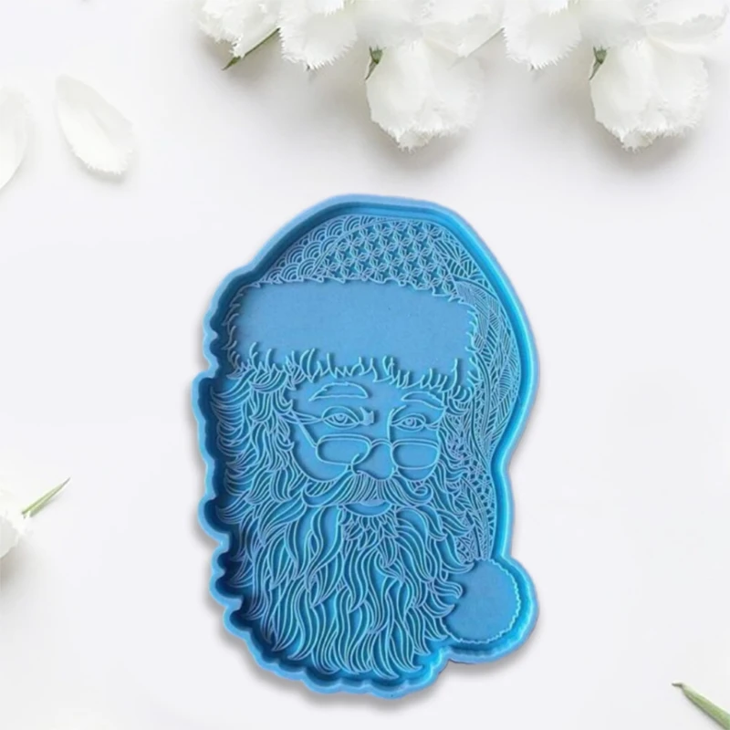 

1Pc Creative Santa Claus Cup Mat Pad Epoxy Resin Mold Coaster Plate Silicone Mould DIY Crafts Making Tool