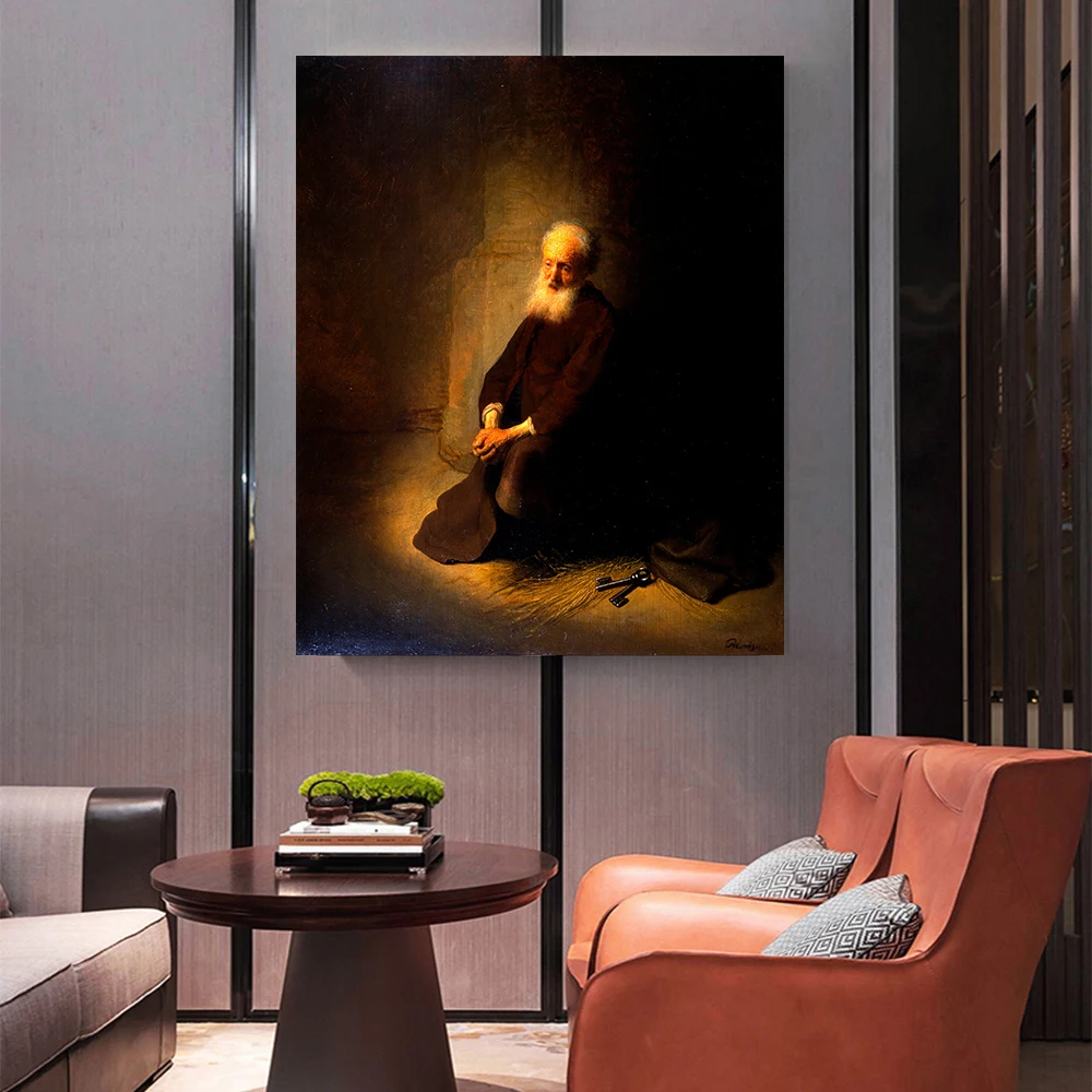 Citon Canvas Rembrandt St. Петр в темнице (апостол Питер на коленях) Artwork картина маслом