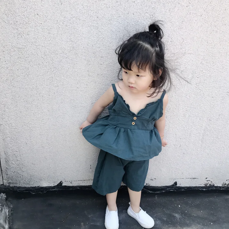 Комплекты одежды для малышей Милая Одежда девочек Детский комбинезон с оборками