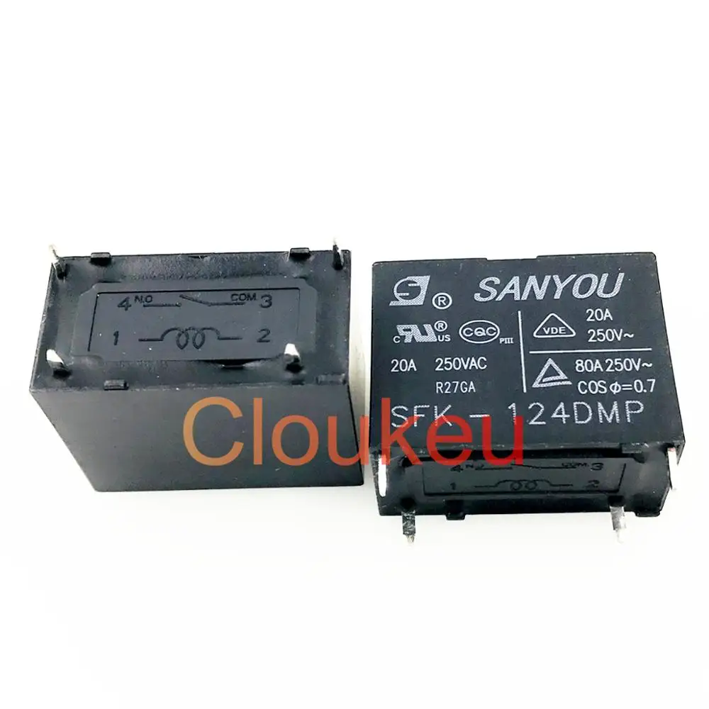 Relé 5v 12v 24v 20a 4pin Hf102f G4a 50pcs Sfk-105dmp 112dmp 124dmp