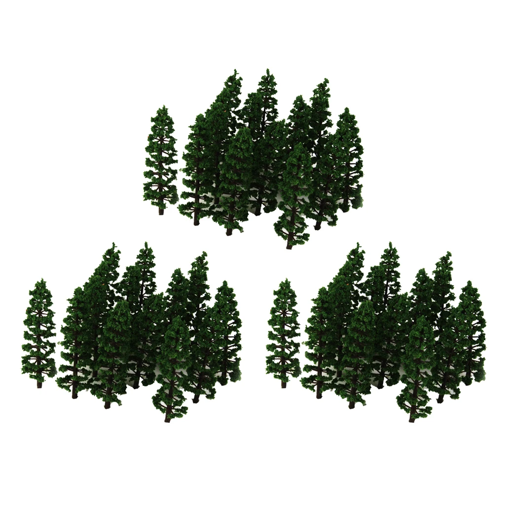 

60 Pieces HO 1:100 Plastic Fir Tree Model Train Scenery Landscape, 9cm