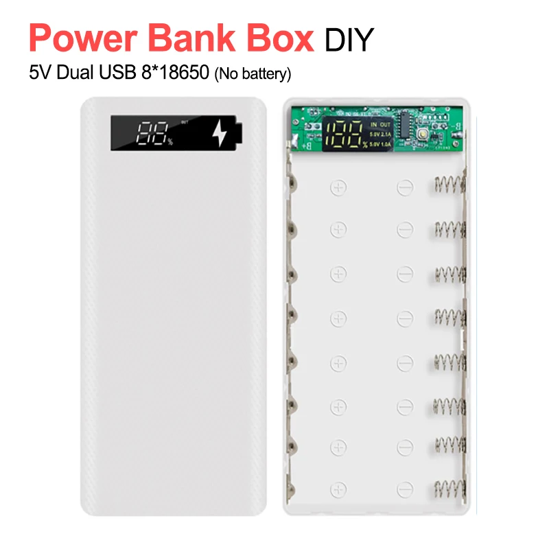 Зарядное устройство USB Type C для IPhone11 X Samsung S10 Plus в розничной упаковке 8*18650 5 В Корпус