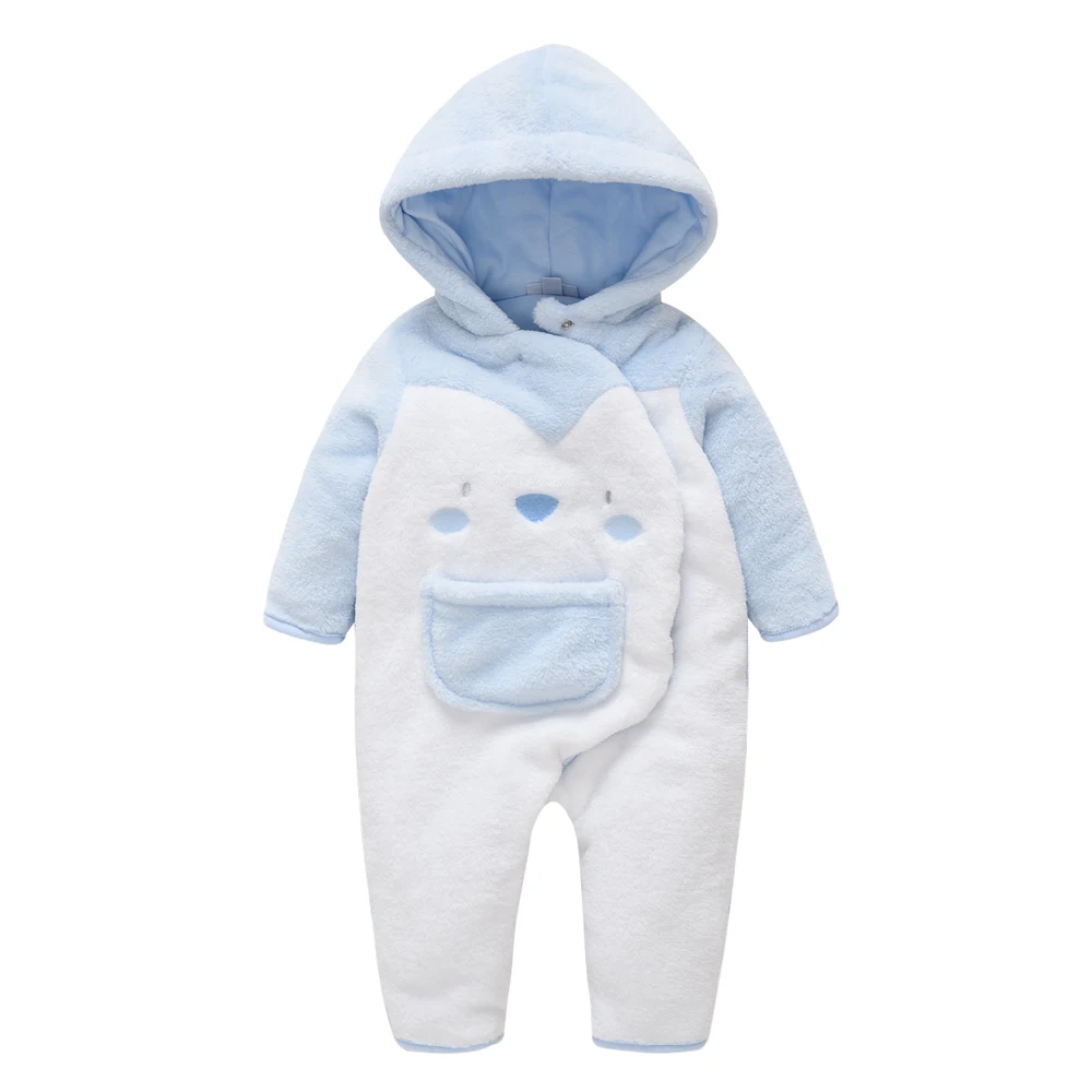 Big Promotion 0-3Months Warm Newborn Girl Boy Baby Pramsuits Hoodies Sleepsuit Romper Coral Fleece Winter Clothing Outerwear |
