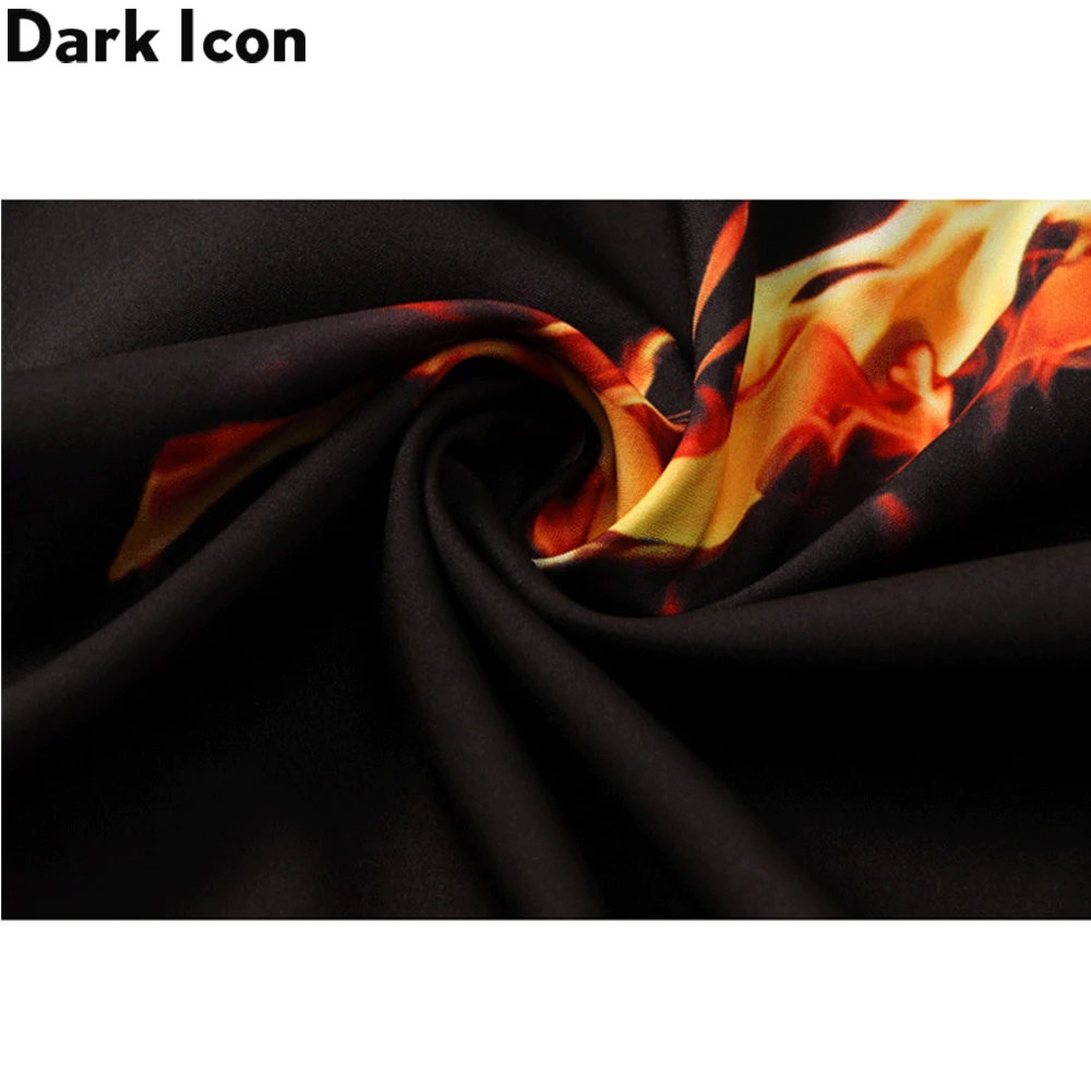 

Dark Icon Burning Feather Polo Shirt Men Summer Hawaiian Shirt Thin Material Men's Hawaiian Shirt