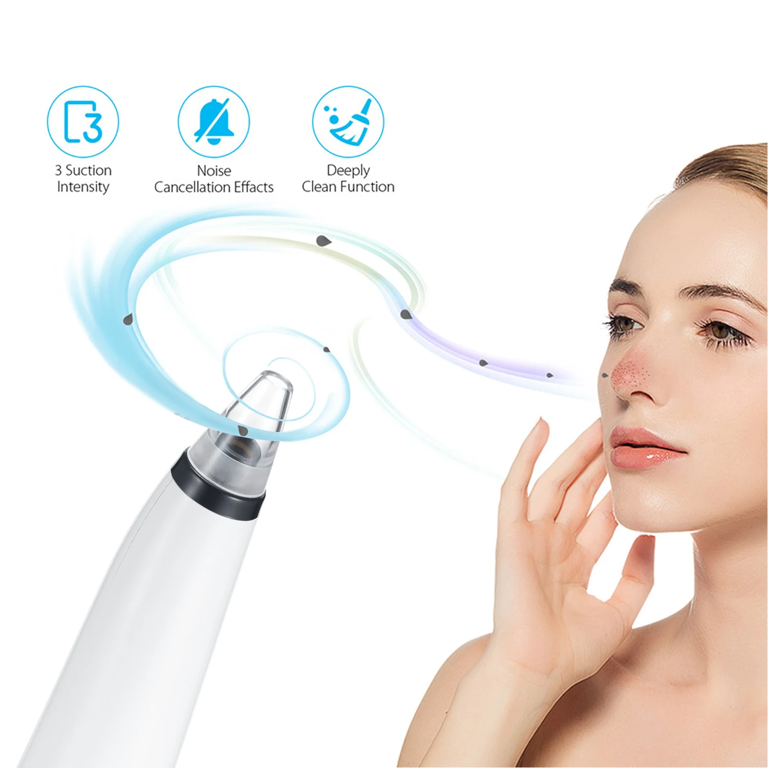 Vacuum Suction Facial Clean Pore Cleaner Nose Blackhead Remover Extractor Beatiful Tool with 6 Head for Women | Красота и здоровье