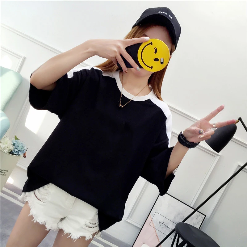 

Harajuku Fashion Kpop Tshirt Women Cotton T Shirt Elegant Korean Style Ladies Shirts Plus Size Summer Tops Camiseta Feminina
