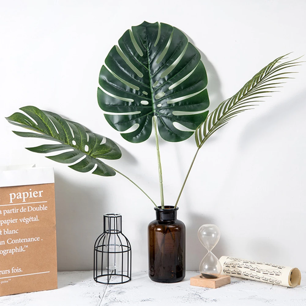 60/120 шт Искусственные тропические Пальмовые Листья для Гавайского моделирования