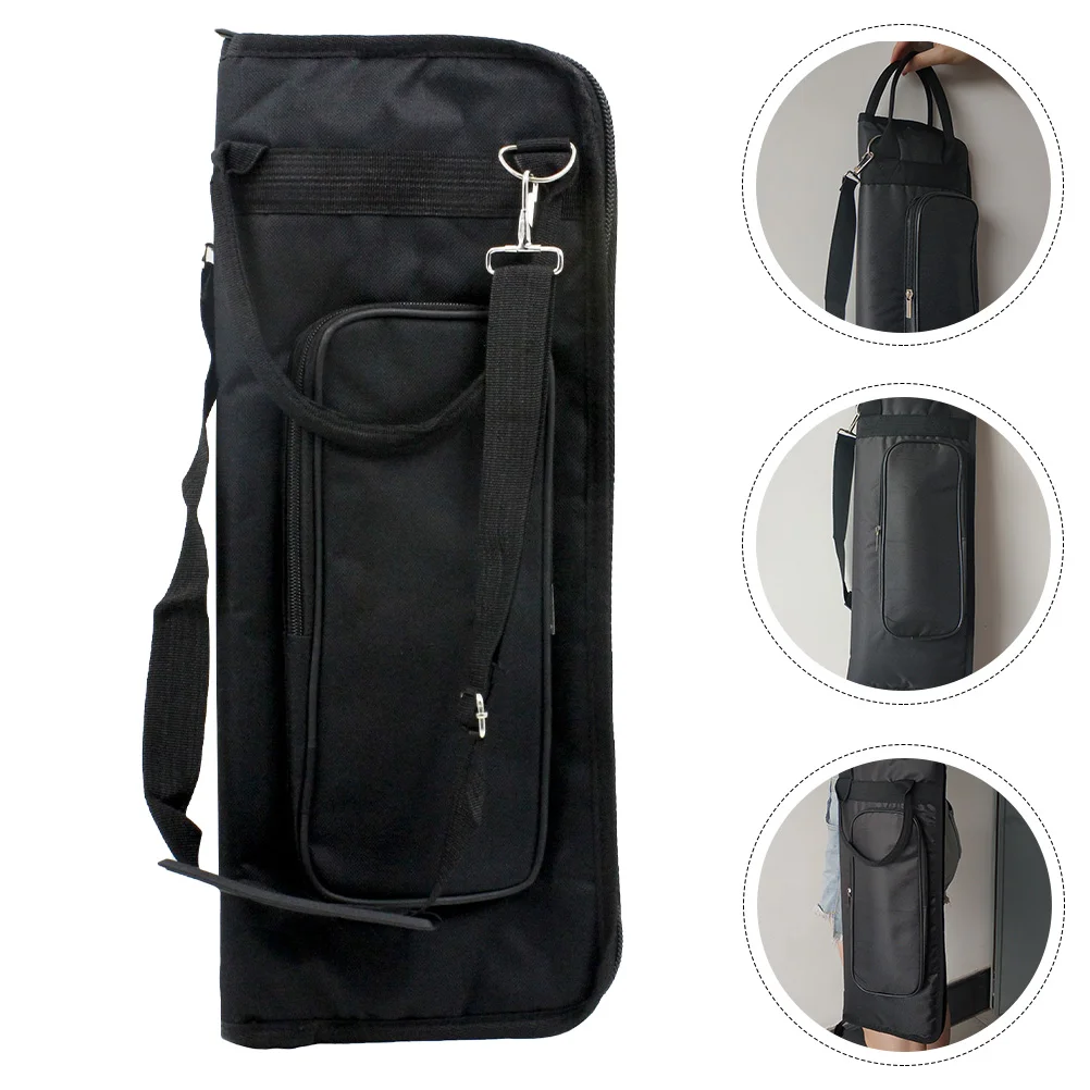 

Multi-function Drum Stick Storage Bag Drumstick Handbag with Handle (Black)