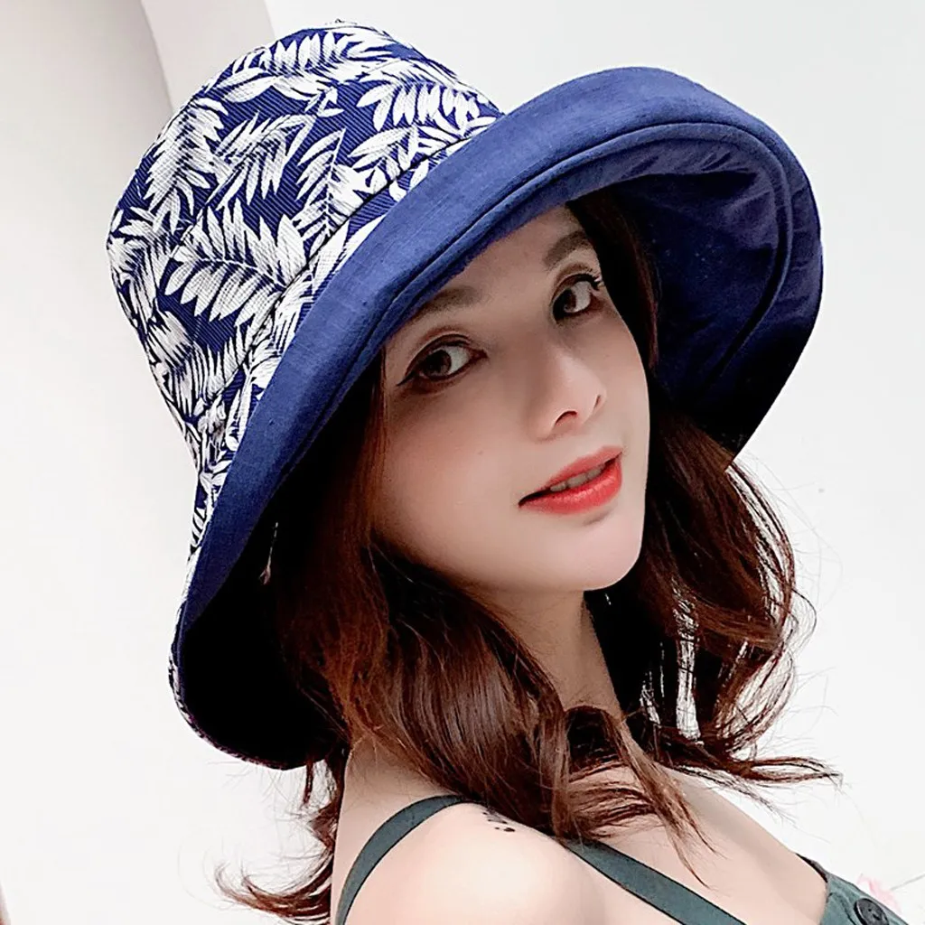 Женская шляпа ручной работы в рыбацком стиле с принтом двухсторонняя от солнца