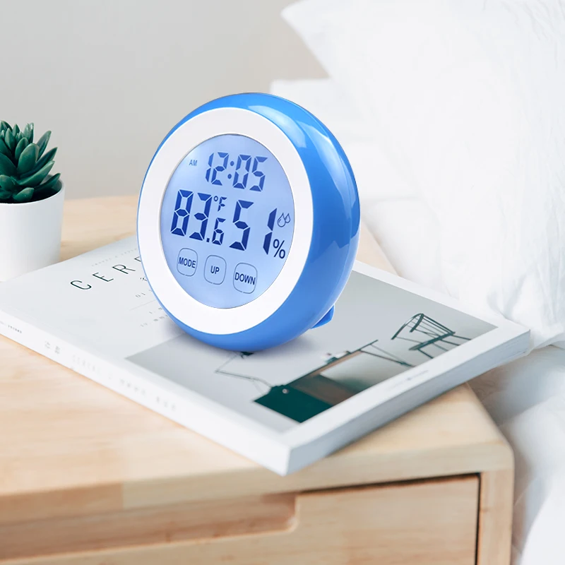 Цифровой ЖК дисплей Крытый термометр гигрометр круглый беспроводной