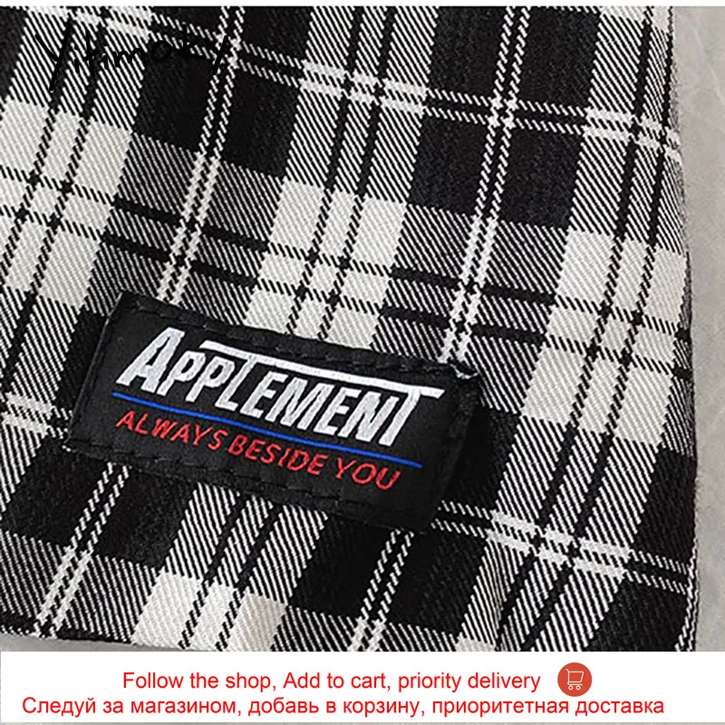 

Yitimoky Vintage Plaid Black Mini Skirts Womens Casual Simply Button High Waist A-Line Skirts 2021 Spring Korean Fashion New