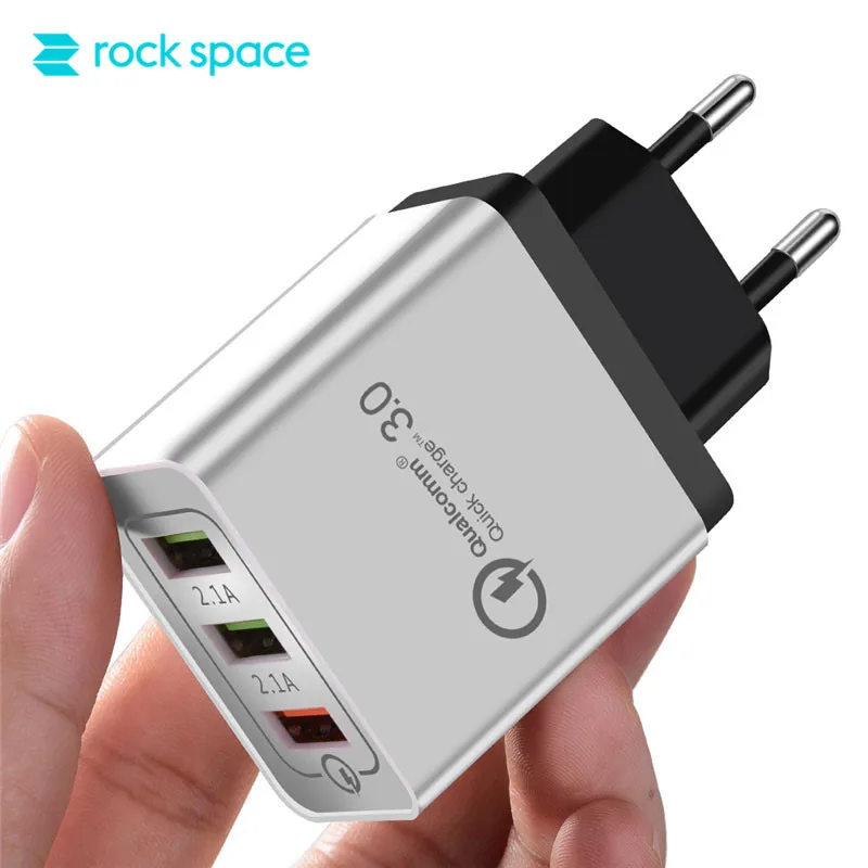 Rockspace Быстрая зарядка QC 3 0 Смарт Быстрое USB настенное зарядное устройство для Xiaomi