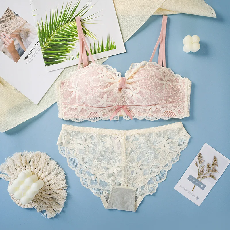 

Для женщин сексуальное кружевное нижнее белье, набор нижнего белья, французский Стиль сладкий бюстгальтер «лолита»; Трусы с милым бантом Цв...