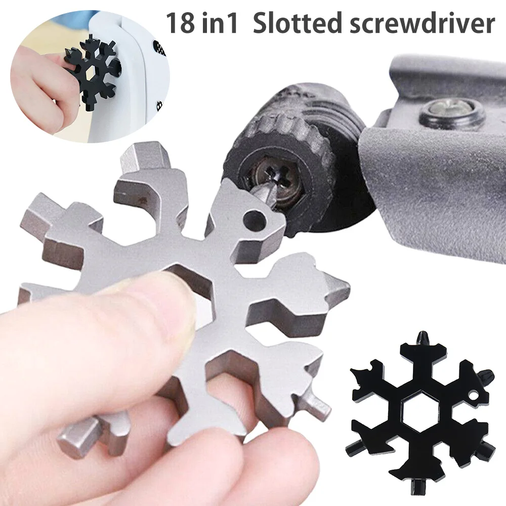

Multifunctional l Snowflake Wrench Octagonal Shape Multi-tool Card Combination Portable Outdoor Snowflake Tool Wrench With Ring