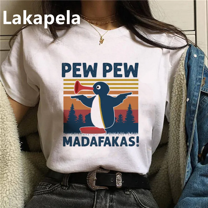 Черная кошка Pew Madafakas забавная Гангстер с пистолетом мемом Ретро Женская футболка