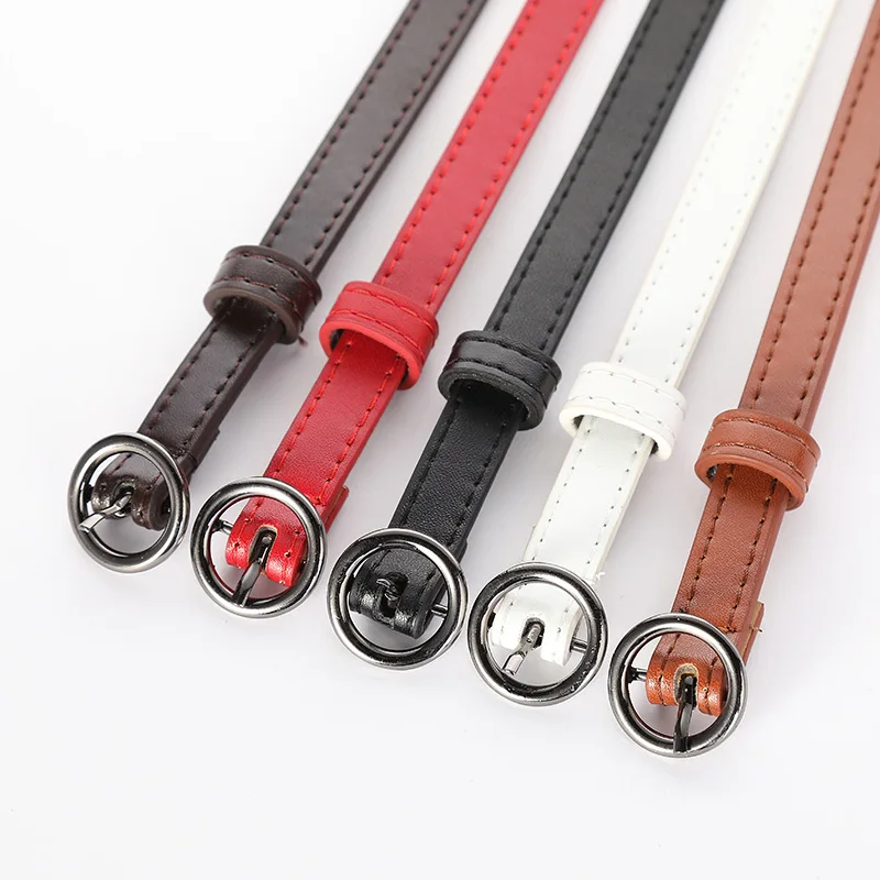 women leather belt round metal pin buckle circle belts hot brand fashion punk o ring for women belt free global shipping