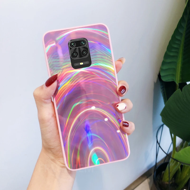 Чехол с блестками для XiaoMi RedMi Note 8 Pro 9s 9 Max Note8 силиконовые чехлы радужным лазером |