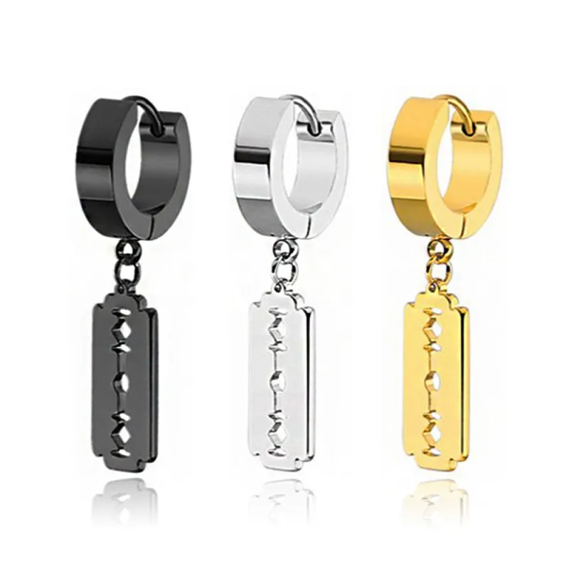 

Fashion Retro Personality Couple Earrings Mens Blade Earrings