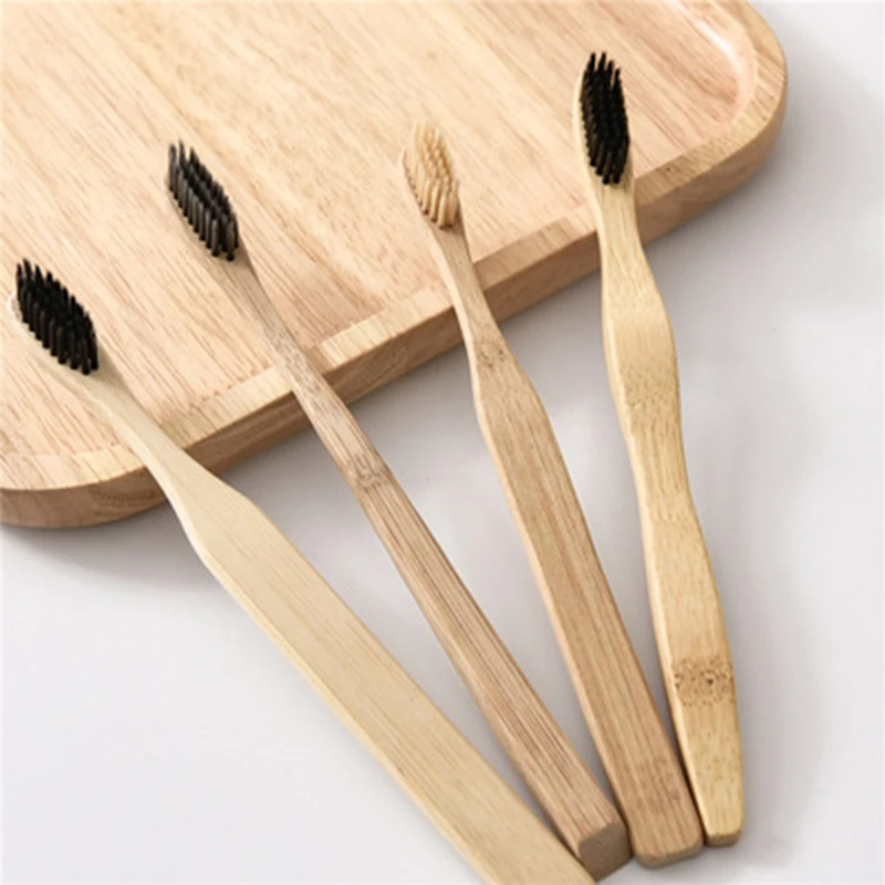 Бамбуковый уголь деревянная ручка зубчатые одноразовые туалетные