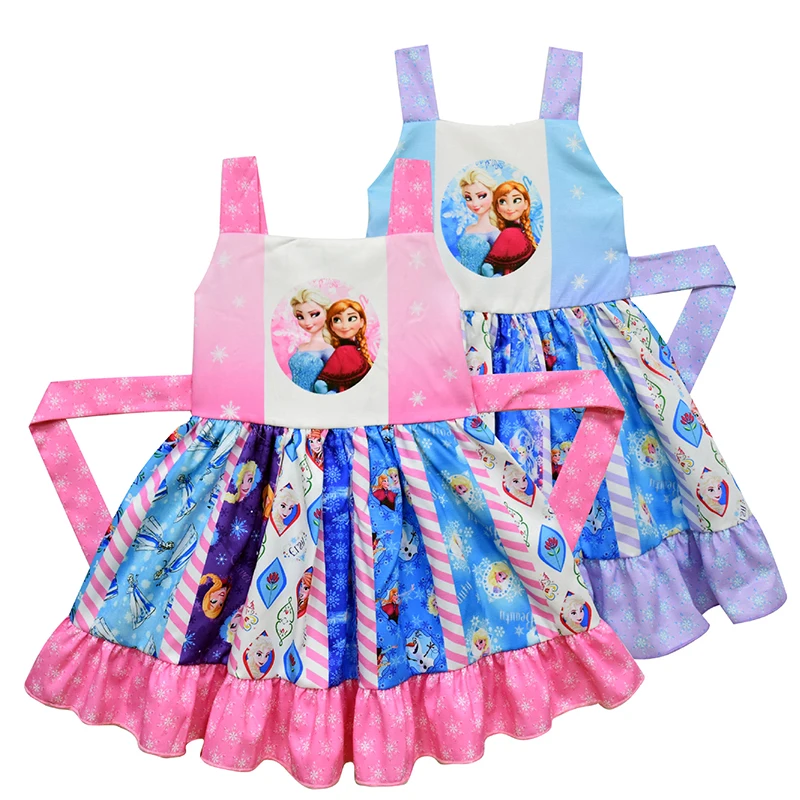 

Disney Fashion Cartoon Children's Dress Skirt Frozen Princess Skirt Strap Hollow Girls Dress