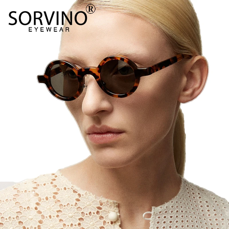 Женские маленькие круглые солнцезащитные очки SORVINO красные брендовые
