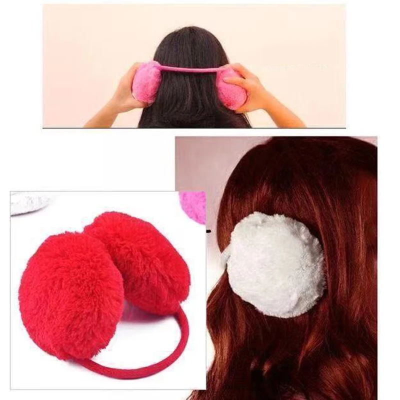 Зимние теплые наушники для девочек Пушистые складные в форме бургера детей