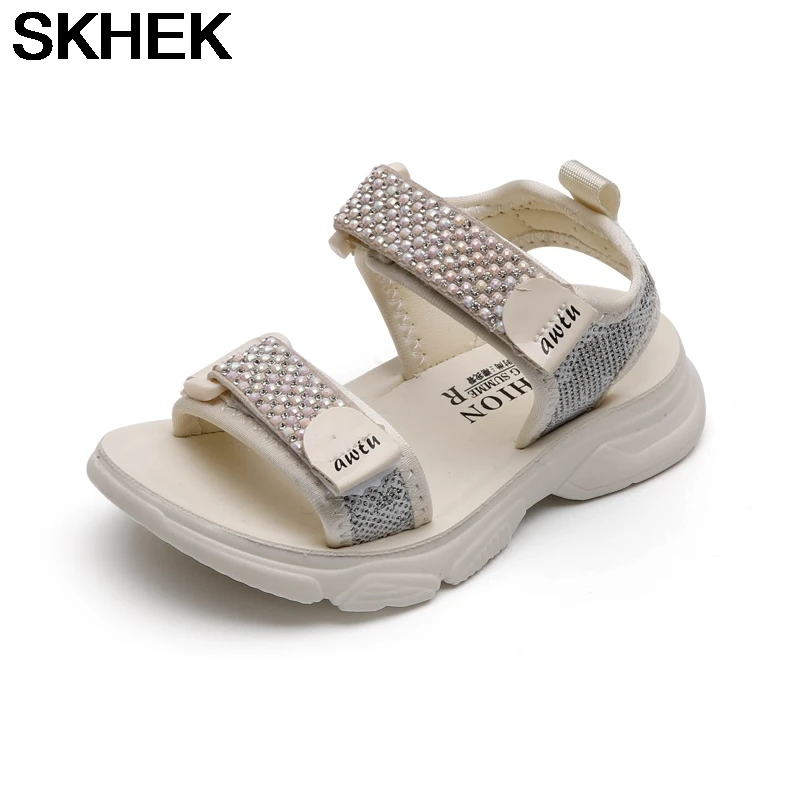 

Детские сандалии SKHEK, летние спортивные удобные пляжные сандалии на плоской подошве для мальчиков и девочек, босоножки для малышей, обувь дл...