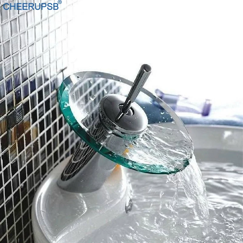 Смеситель водопад из нержавеющей стали для ванной комнаты современный