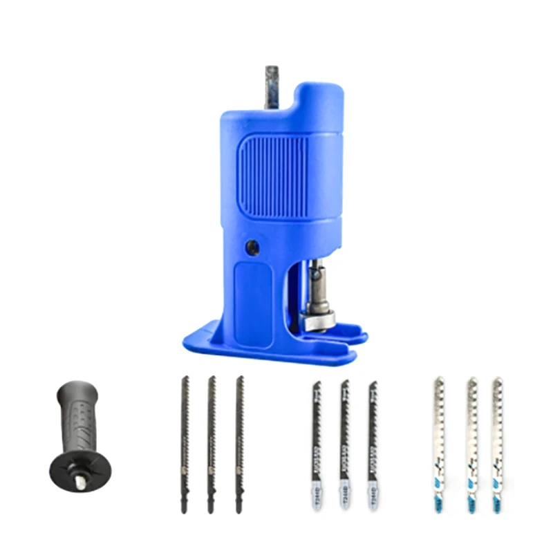 Electric Drill Modified Reciprocating Saw Adapter Hand Tool Saw Power Drill Metal PVC Woodworking Tool 9 PCS Saw Blades