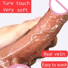 Реалистичный искусственный мягкий материал, большой пенис с присоской, секс-игрушки для женщин, женская мастурбация