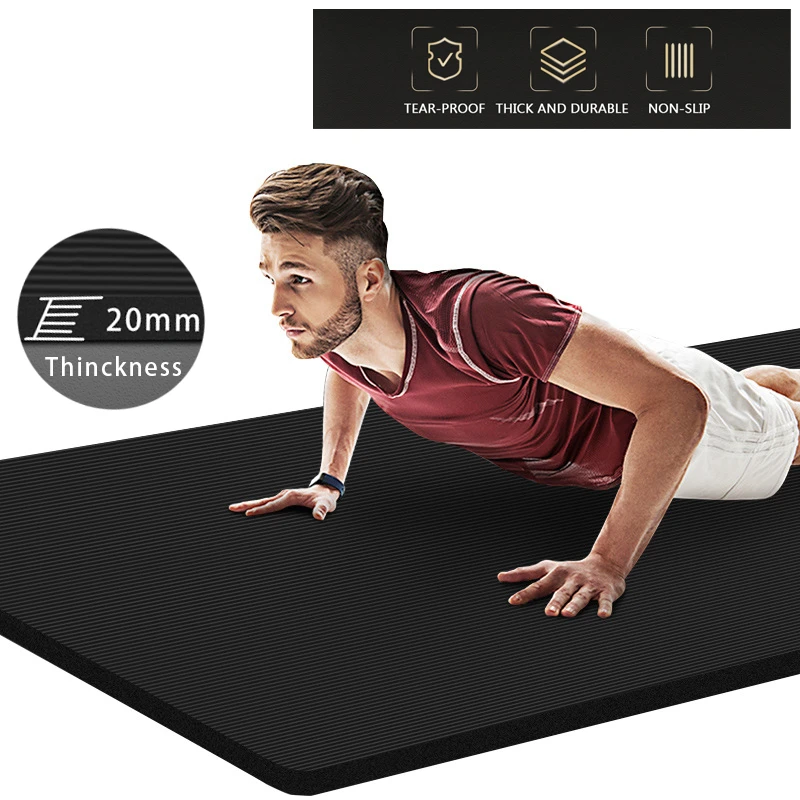 20 мм Экстра Толстая бутадиен нитрильный каучук йога коврик 200*90 см Высокое