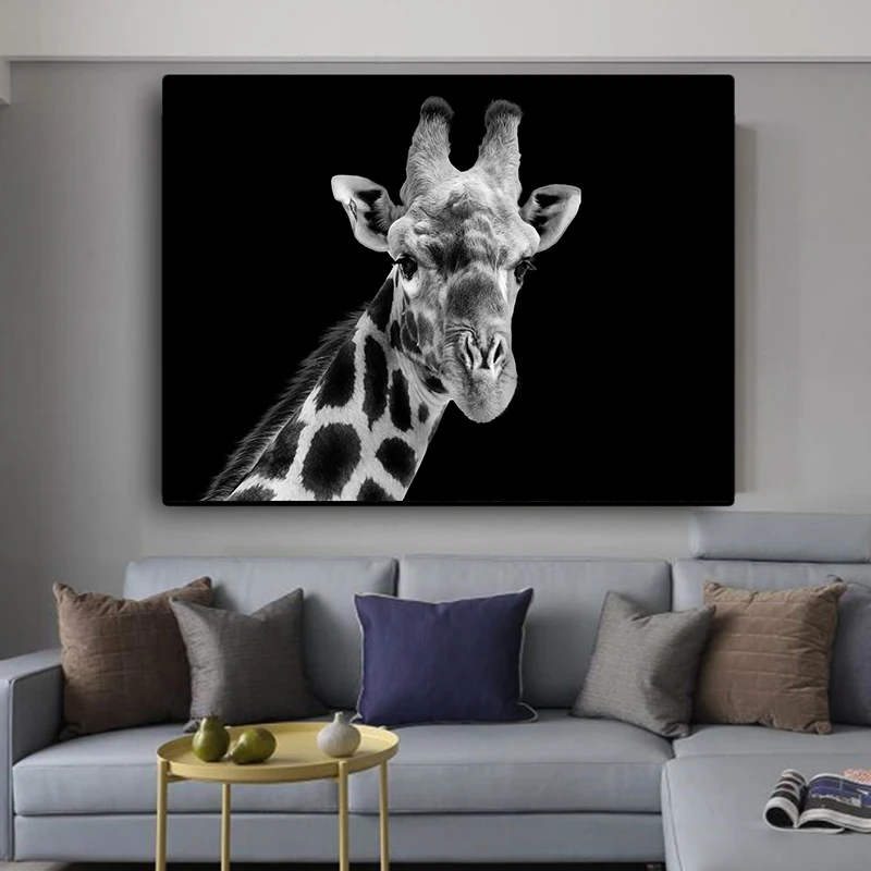 Картина из черно белого холста со львами тигром волком постеры и принты в