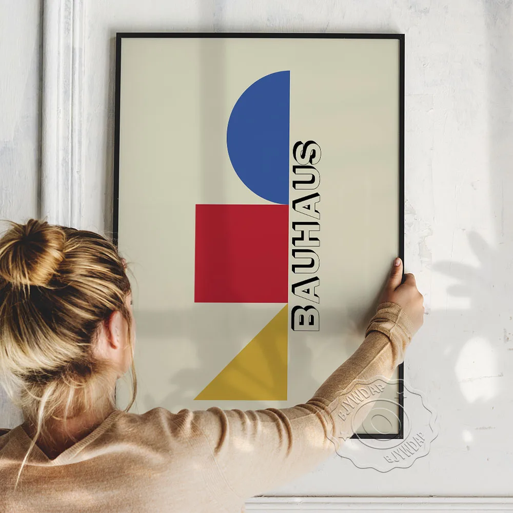 Художественный постер BJYWDAP Bauhaus красный желтый синий