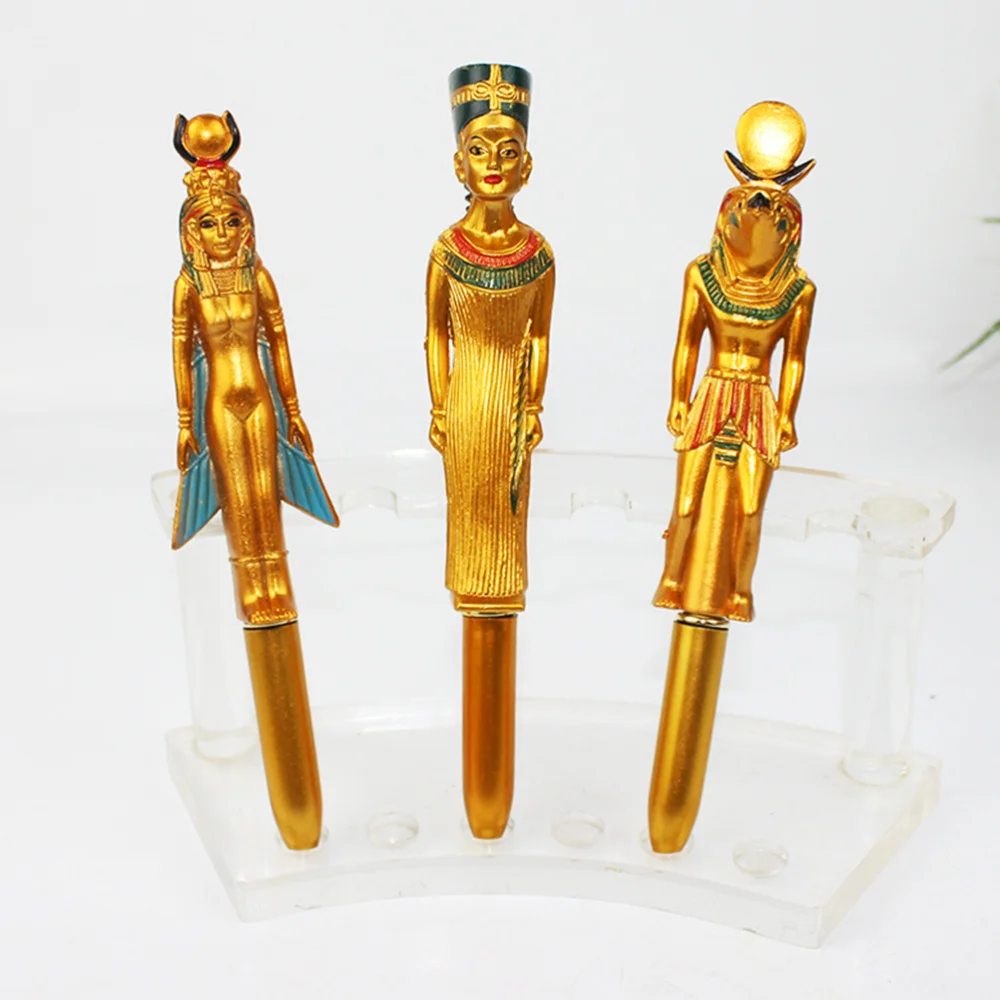 

5pcs Creative Ball-Point Pen Egyptian Character Pharaoh Shaped Craft Ball-Point Pen Promotional Activity Gift for Home Store Sch