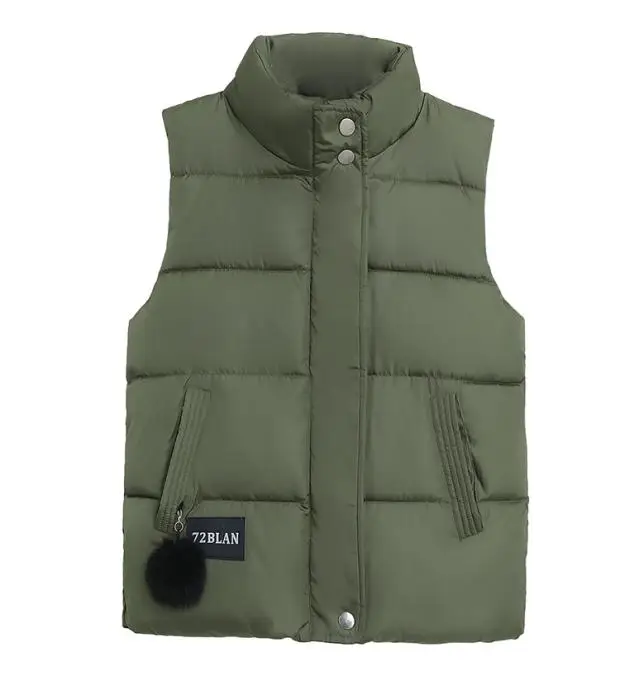 

2017new arrival Autumn Winter warm Down Cotton 8colors women vest female big plus size waistcoat Letter zipper Vest A108-170814Z